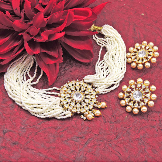 Sahiba Bead Choker Polki Set