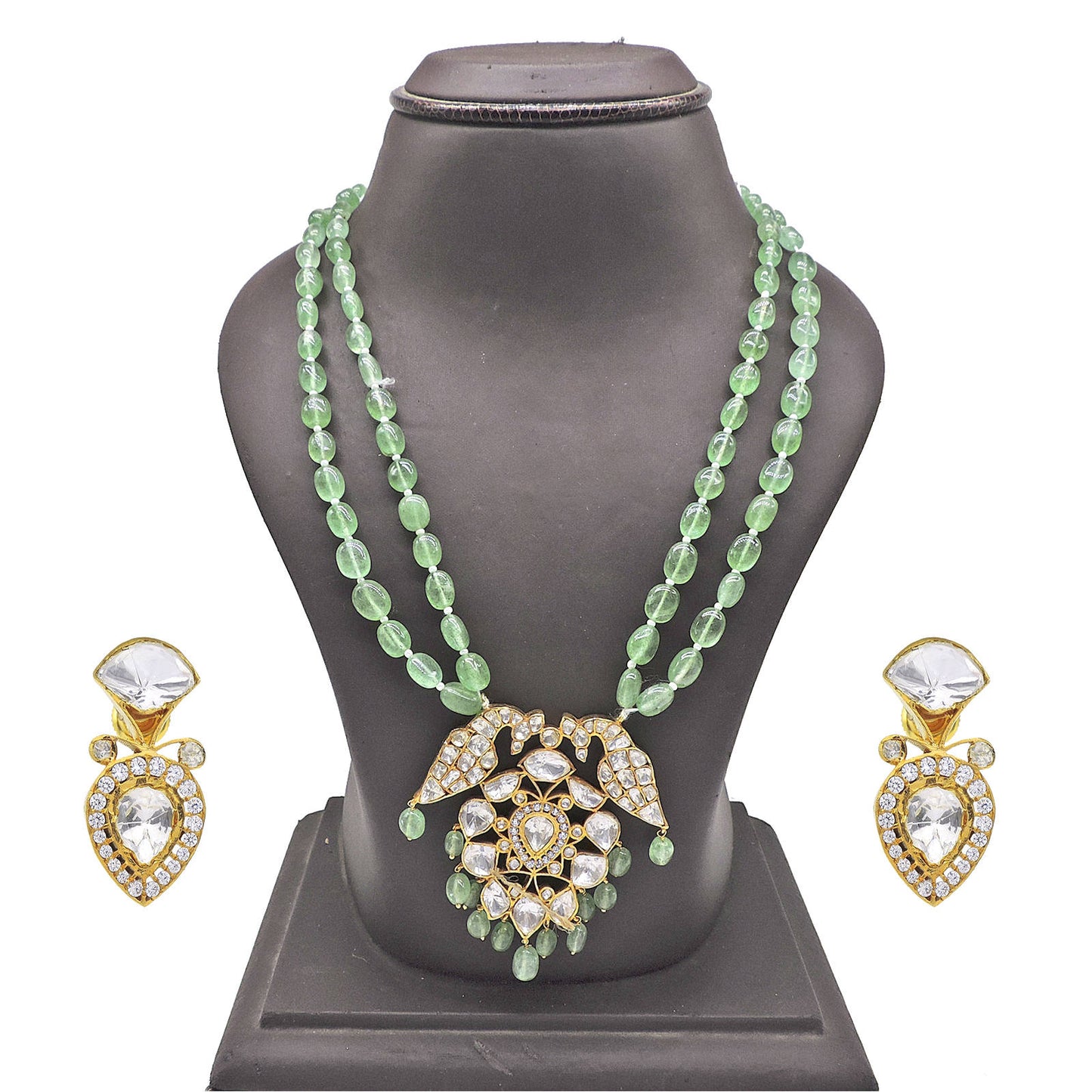 Bahar Pendant Necklace Polki Set