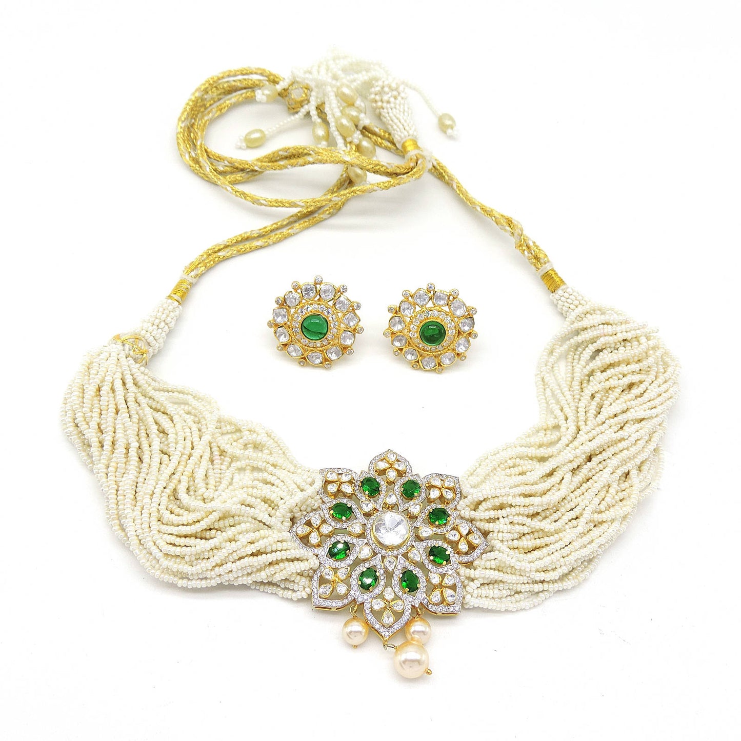 Sakina Bead Choker Polki Set