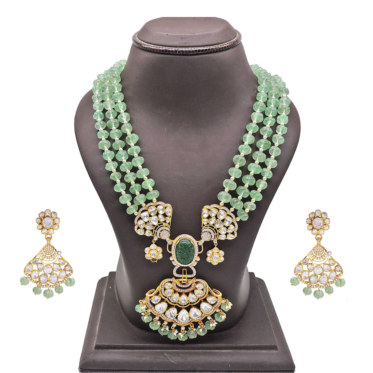 Zinat Pendant Necklace Polki Set