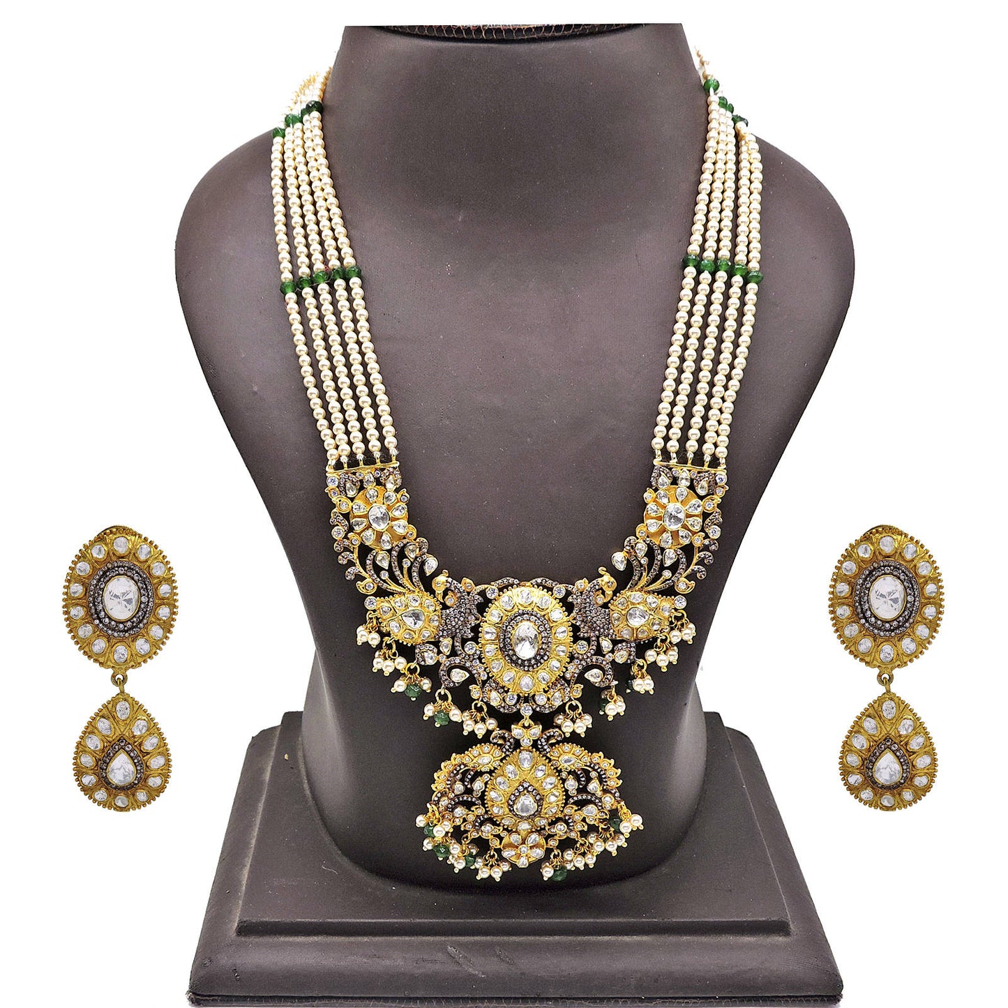 Amina Begum Long Necklace Polki Set