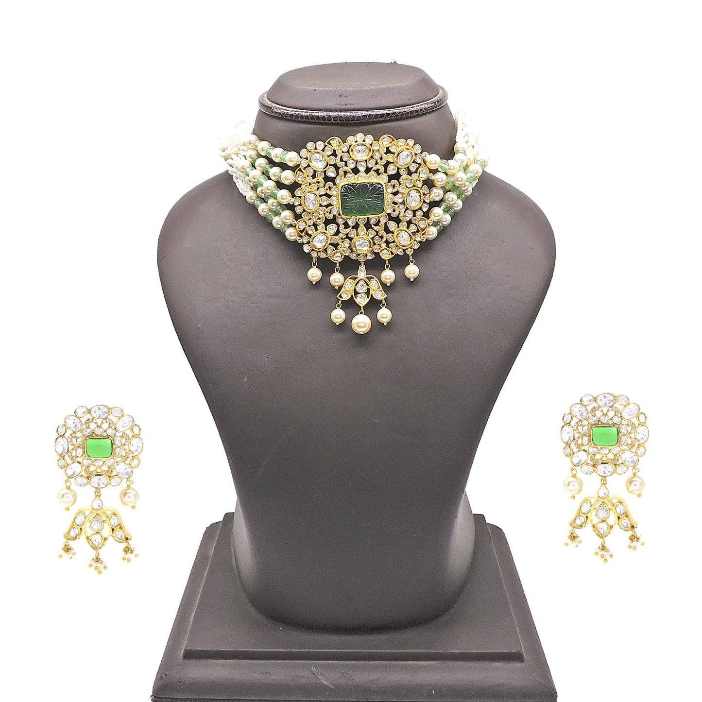 Brinda Bead Choker Polki Set