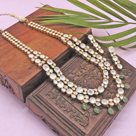 Noor Long Necklace Polki Set