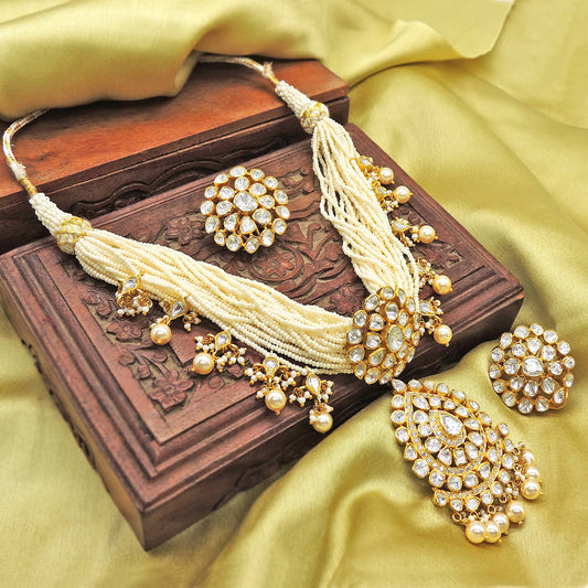 Advaita Bead Choker Polki Set