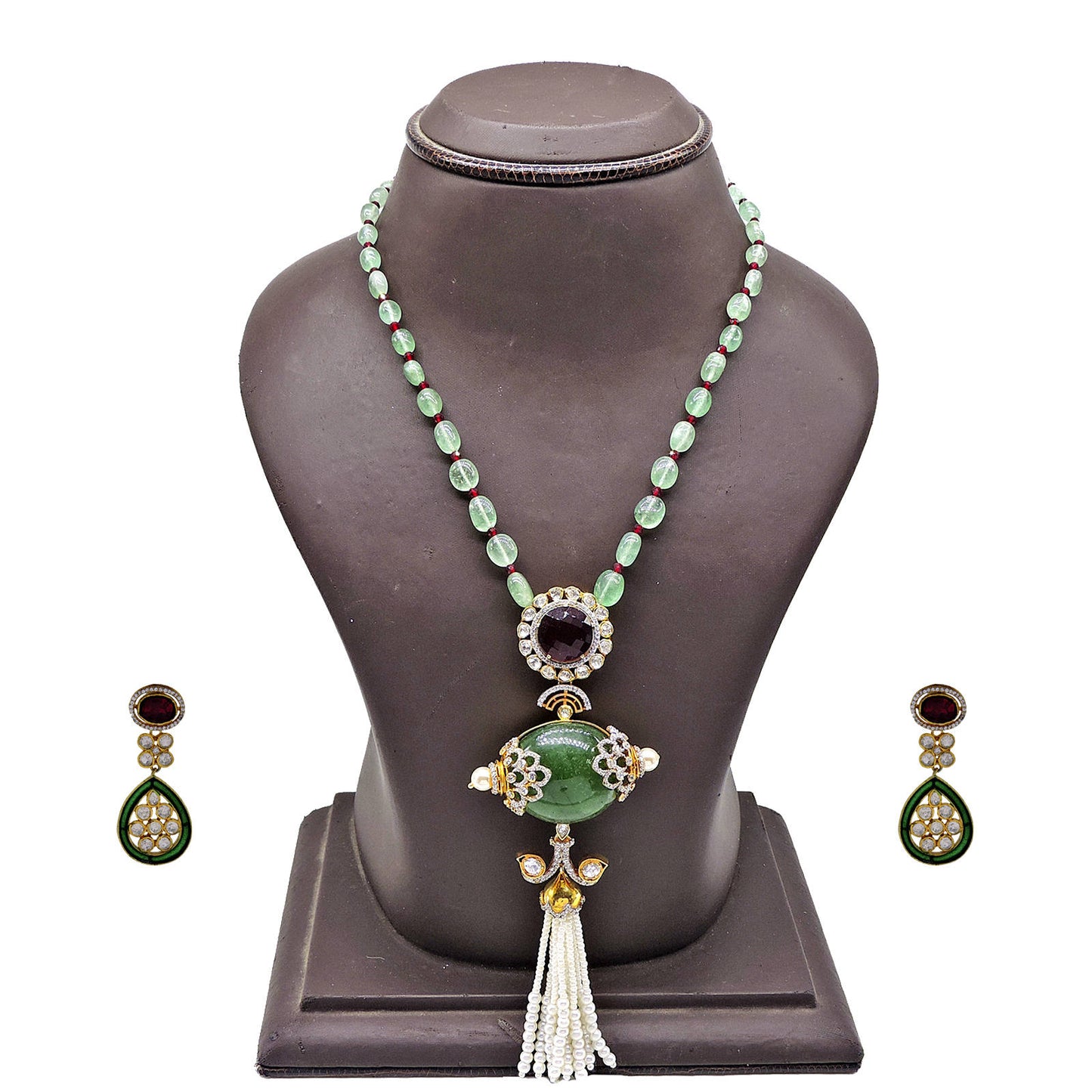 Tenzin Pendant Necklace Polki Set